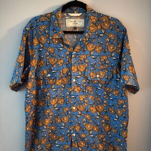 Rogue Territory Blue and Brown Floral Shirt